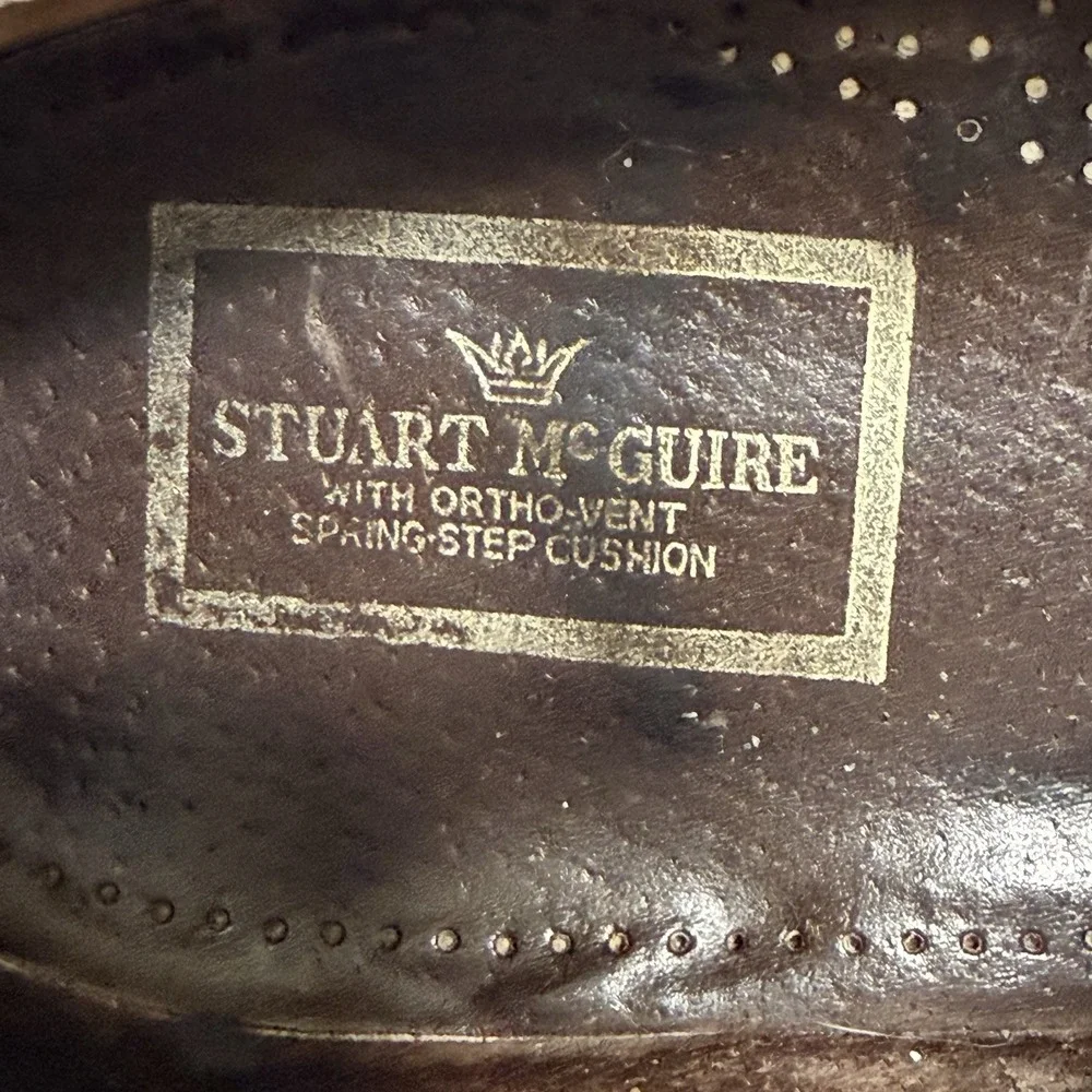 Stuart McGuire Oxfords Dress Shoes Mens 9S Made in‎ USA Chestnut Leather Career